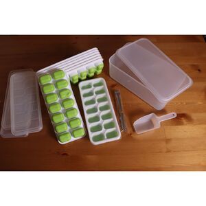 Ice Bucket Set with Scoop, Tongs & 8 Ice Cube Trays